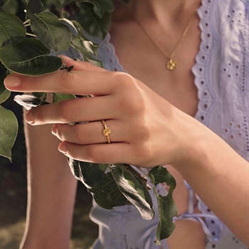 Maanesten - Clover Ring i 18 karat forgyldt sølv